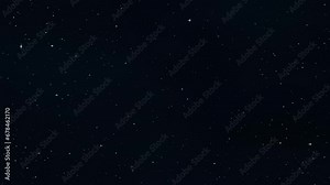 3D animation of rotating twinkling stars in the black sky, the light from the star is being refracted by the Earth's atmosphere, causing it to appear to change position and brightness.