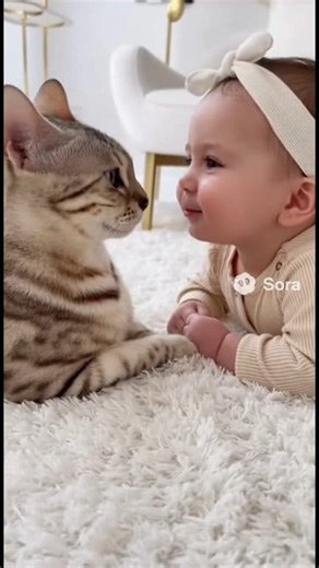 A bebê é a gatinhas conversando #fofura #memes #gatos #bebes | Tereza Mulher 50 Mais