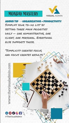 Monday Mastery 🗂️ → Admin Systems (Simplicity + Focus)