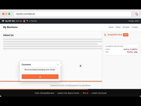 Remove "Powered by Astra" from WordPress Footer (2026) — Free Plugin + Code Snippet
