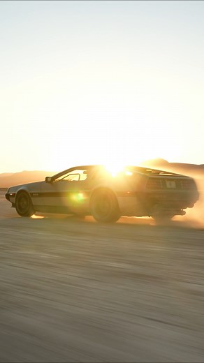 The Ferrari Powered DeLorean burns through the Nevada desert on its way to conquer SEMA 2025 #ferrari #delorean #fueltech #fueltechusa #carlover #deloreantech #engineswap #vivalasvegas #sema #semashow | DeLorean Technologies
