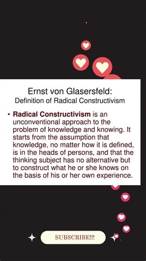 Radical Constructivism –Ernst von Glasers #RadicalConstructivism #ErnstVonGlasersfeld #youtubeshorts