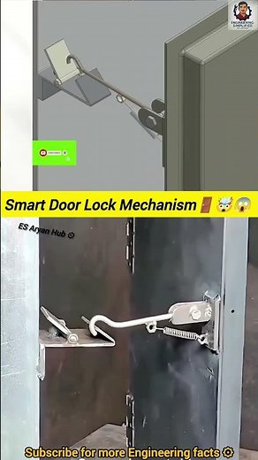 Door Lock Mechanism🤯😱| Door Lock system#inventions #shorts #engineering #mechanical #doorlock #doors