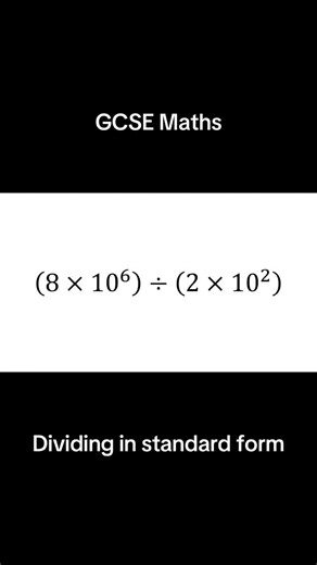 How to divide in standard form #StandardForm #GCSEMaths #MathsRevision #Indices #Mathsquared