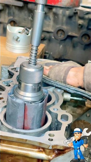 Amazing technique ‹esleeve polish and honing Mechanic skills #shortsfeed #shorts#mechanic #yt #tools