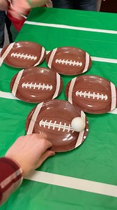 Funny Football Bounce Party Game 🏈 Kids, mom, family, and friends play diy football party game with paper plates and ping pong balls. Fun activity to do with friends | Benson Bros