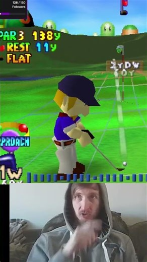 Harry CPU Putts with 1 Wood Driver?! Mario Golf #shorts