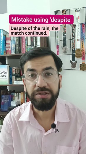 4.2K views · 233 reactions | Common mistake while using 'despite' | Explained in Hindi . . #englishgrammar #pronunciationtips #phrasalverbs #basicenglish #ieltstips #ieltspreparation #ieltsvocabulary #ieltsspeaking #ielts #englishforhindispeakers #englishspeaking #englishpronunciation #englishlearning #trending #onlineenglishteacher #spokenenglish #speakingenglish #reelsindia #reelsinstagram #englishgrammartips #learnenglish #englishvocabulary | English by Siddharth | Facebook