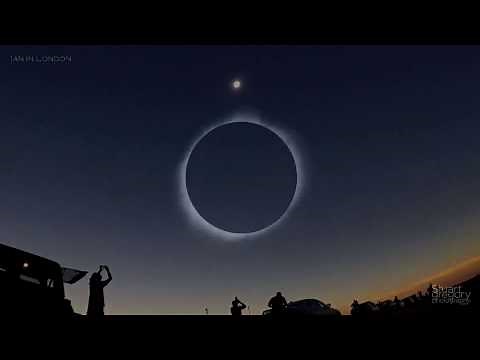 Total Solar Eclipse Flight: 360 degree sunset & flying through an eclipse