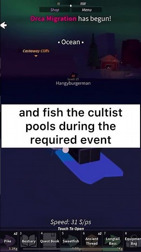 How To GET CURSED TOUCH, CATHULID & CATHULITH in FISCH! (Secret Spawn) #shorts #fisch #roblox