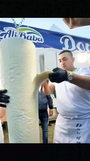 Why is Turkish ice cream cut with a knife? #troll #shorts