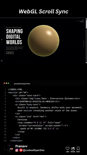 Scrolling… but it controls a 3D world 🤯🔥#coding #animation #frontend #design #webdev #uiux #js #css