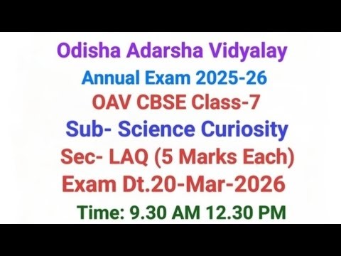 Annual Exam 2025-26/Probable LAQ/Sub- Science Curiosity/Ch.8: Measurement Of Time../OAV CBSE Class-7