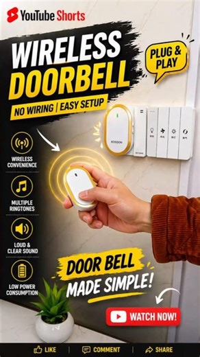 Duniya Ki Sabse Easy Wireless Doorbell! 🏠🔔 No Wiring, No Tension! #SmartHome2026#shorts #viral