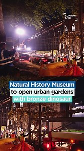 Huge bronze dinosaur called 'Fern' arrives at the Natural History Museum as part of a new urban garden. The free-to-visit outdoor gallery opens tomorrow. The museum have said there is also a “living laboratory” to support nature recovery in the face of climate change. | London Live | Facebook
