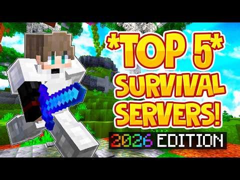 TOP 5 SURVIVAL SERVERS *2026* | Best Minecraft Survival SMP | 1.8/1.19/1.20+ JAVA & BEDROCK SERVER