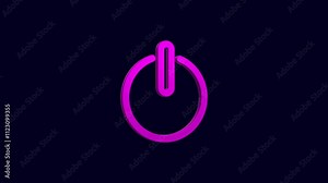 A 3D power icon featuring a circular button with a sleek, metallic finish. The central power symbol is illuminated, surrounded by soft shadows, conveying energy, activation, and modern technology.