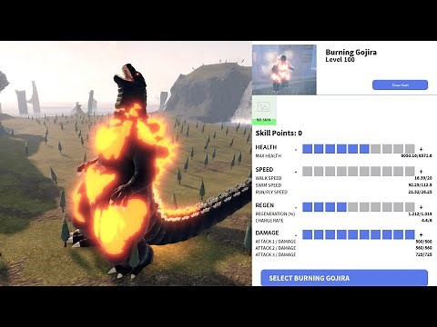 Kaiju Universe-how strong max burning gojira?