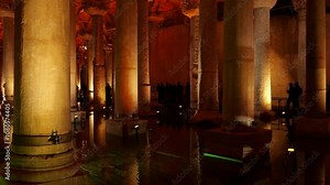 Videos taken inside the Basilica Cistern in Istanbul, Turkey