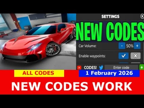 *NEW UPDATE CODES* [COLLECTOR!] Car Dealership Tycoon ROBLOX | ALL CODES | February 1, 2026