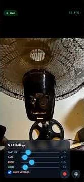 Motion Amplification test #2 with a fan. Mobile browser + device camera