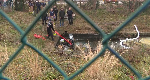 Car submerged in water following accident in Virginia Beach