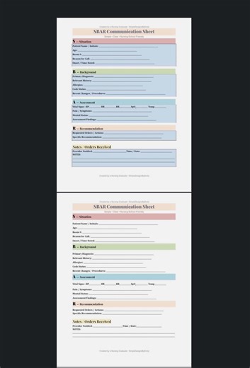 SBAR Nursing Template - Clinical Handoff | Editable Google Docs - Printable PDF - Etsy Australia