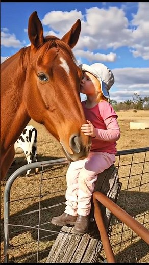 little girl loves this Horse