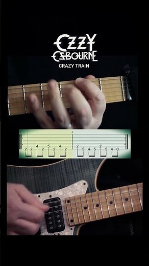 Tutorial Ozzy Osbourne - Crazy Train Intro Riff #tutorial#guitar #guitarlesson#guitartutorial