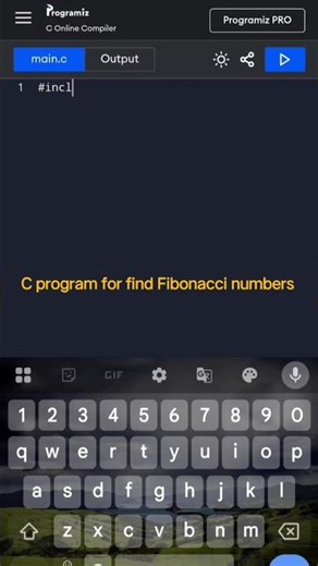 c program for find Fibonacci number #coding