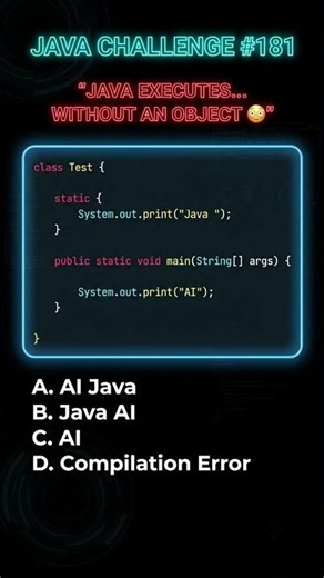 🤯 Java Static Block Trick! Does main() Really Execute First? #java #viral #trending #music