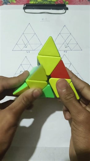 Pyraminx Rubik's cube magic tricks (4 moves)...🔥👍#shorts #pyramid #cube