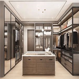 [Hot Item] Modern Customized Walkin Closet Cabinet Storage Bedroom Wardrobe Organizer Clothes Dressing Room Wardrobe with Mirror