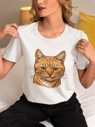 Grumpy Orange Cat Shirt, Funny Tabby Cat Tee, Cat Lover Gift, Realistic Ginger Cat Face T-shirt, Unisex for Adults Youth Toddlers Family Tee - Etsy