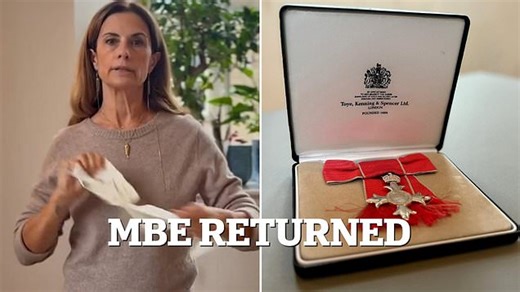 Livia Firth dramatically returns MBE and tears up the certificate