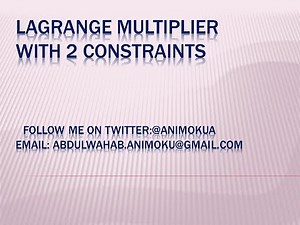 How to use Lagrange Multiplier in a problem with 2 constraints