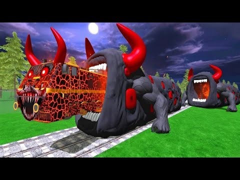Devil Eater Monster attack Devil Train in Indian Bikes Driving 3d