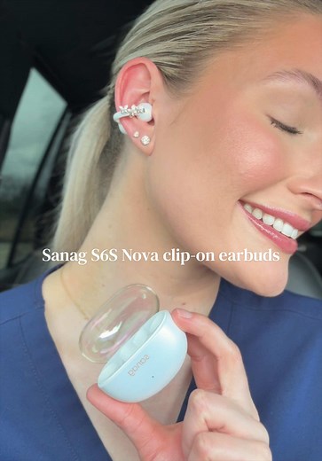 These Sanag S6S Nova clip-on earbuds are my new everyday go to 🎧 They are lightweight with an open ear design that doesn’t hurt your ears. Perfect for work, travel, walks, and staying aware of your surroundings.✨ @Sanag.US #cliponearbuds #sanag #earbuds