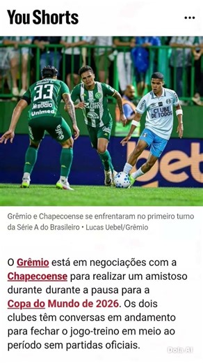🤝 GRÊMIO E CHAPECOENSE PODEM SE ENFRENTAR EM AMISTOSO NA PAUSA DA COPA DO MUNDO!