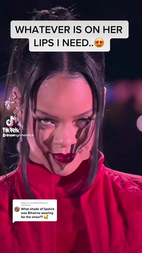 Rihanna's Iconic Halftime Show Lipstick Review