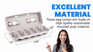 MT Products Blank Natural Pulp Egg Cartons Bulk - Made in USA - Holds Up to Twelve Eggs - 1 Dozen - Cardboard Material Perfect For Storing Extra Eggs (25 Pieces)
