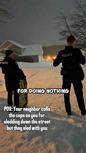 Neighbors Tried to Ruin the Fun… Cops Fixed It 🛷😂 #shorts