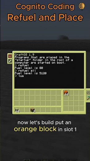 Minecraft Turtle 1: Block Placement and Refuelling #minecraft #tips #tutorial