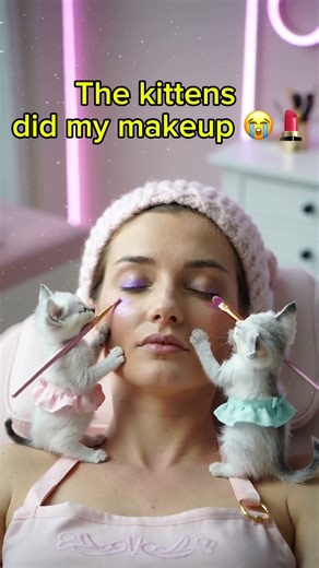 Eyeshadow? This Cat Said: UNDER the Eye 😭💄 #cat #viral #kitten #cute #cutecat