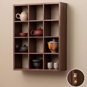 Wall Mounted Tea Coffee Mug Walnut Shelf, Float Wooden Storage, Coffee Tea Cup Holder, Desktop Shelves Box, Cubby Kitchen Shelf, Coffee Bar - Etsy