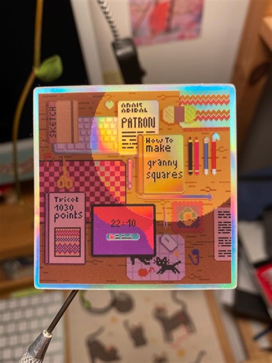 Holographic Desk Sticker - Etsy