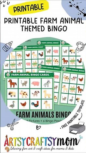 Farm Animal themed Bingo #diy #tutorial #bingo #game #cardboardcraft #indoorgames