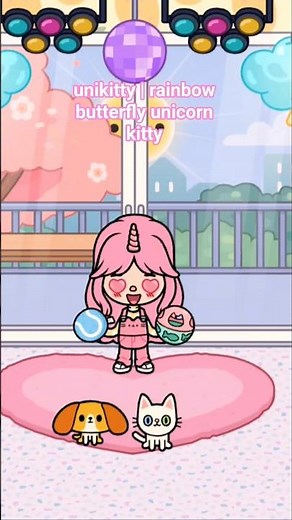 unikitty | rainbow butterfly unicorn kitty character in toca boca games 🌈🦋🦄😸 #tocaboca #shorts