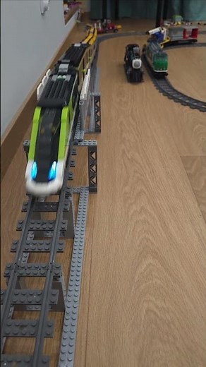 Combined LEGO Trains 60337 & 60197 on the Bridge