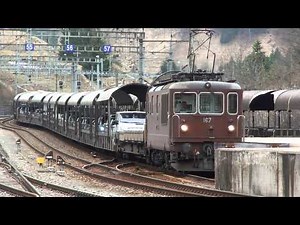 BLS Re 4/4 "167 Ausserberg" mit Autoverlad zug in Kandersteg [30.03.11]